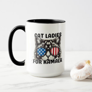 Cat Ladys for Kamala lustige Wahlpolitik 2024 Tasse