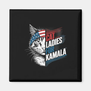 Cat Ladys for Kamala President Kamala Harris 2024 Magnet