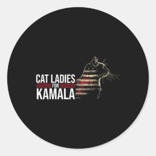 Cat Ladys for Kamala Runder Aufkleber