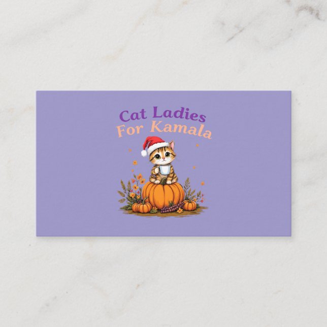 Cat Ladys for Kamala: Unterstützung für Kamala zei Visitenkarte (Vorderseite)