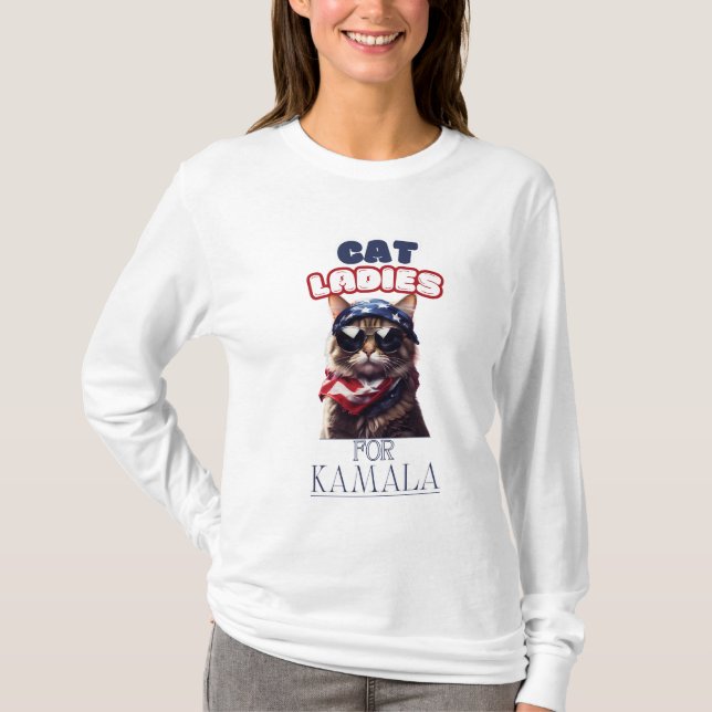 Cat Ladys for Kamala USA T-Shirt (Vorderseite)