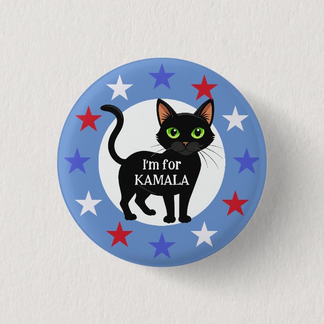 Cat Ladys für Kamala Design Button (Vorderseite)