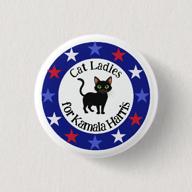 Cat Ladys für Kamala Design Button (Vorderseite)