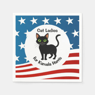 Cat Ladys für Kamala Harris Design Serviette