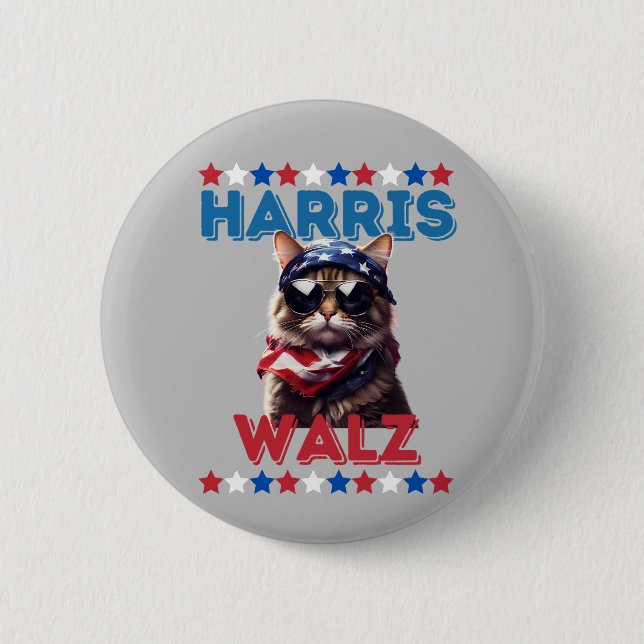 Cat Ladys Harris Walz Button (Vorderseite)