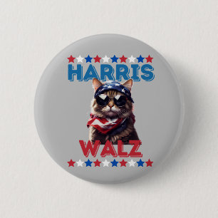 Cat Ladys Harris Walz Button