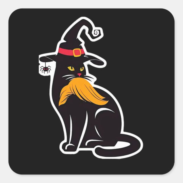 Cat Ladys Kamala Harris 2024 Quadratischer Aufkleber (Vorderseite)