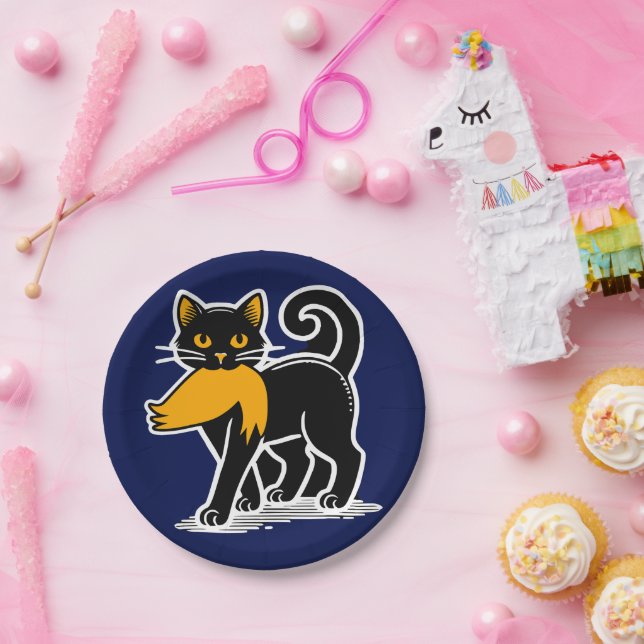 Cat Ladys Kamala | Harris Walz 2024 Blue Pappteller (Party)