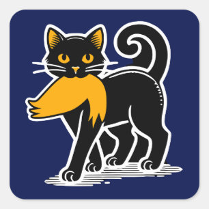 Cat Ladys Kamala   Harris Walz 2024 Blue Quadratischer Aufkleber