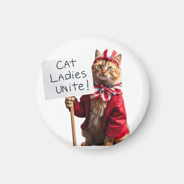 Cat Ladys Unite Kamala Harris, Präsident Funny Magnet (Vorne)