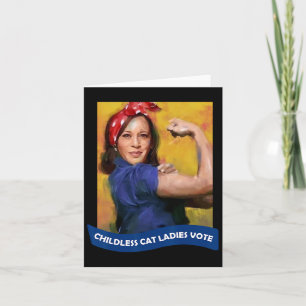 Cat Ladys Vote Kamala 2024 Rosie The Riveter Karte