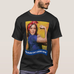 Cat Ladys Vote Kamala 2024 Rosie The Riveter T-Shirt