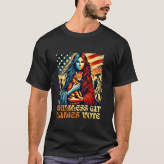 Cat Ladys Vote Kamala für 2024 Präsident Kamala H T-Shirt