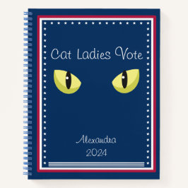 Cat Ladys Vote Script Cat Eyes Bold Niedlich Femin Notizbuch