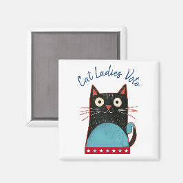 Cat Ladys Vote Script Feminist Rustikal Funny Nied Magnet