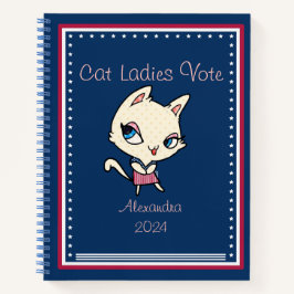Cat Ladys Vote Script Funny Bold Niedlich Feminist Notizbuch