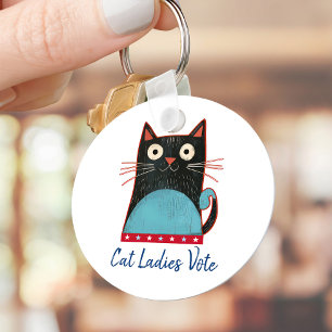 Cat Ladys Vote Script Rustic Bold Niedlich Patriot Schlüsselanhänger