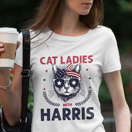 Cat Ladys with Harris Patriotic Cat Lover T-Shirt