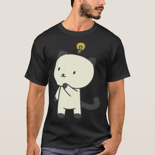 cat  lamp thinking T-Shirt (Vorderseite)