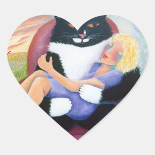 Cat Lap Herz-Aufkleber