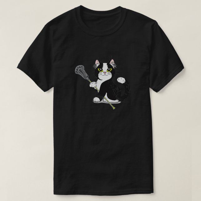 Cat LAX Lacrosse Jungs Mädchen-Team für Männer Mäd T-Shirt (Design vorne)