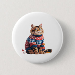 Cat Leaf Fall Hallo Herbst Funny Cat Kitten Lover Button