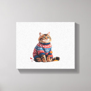 Cat Leaf Fall Hallo Herbst Funny Cat Kitten Lover Leinwanddruck