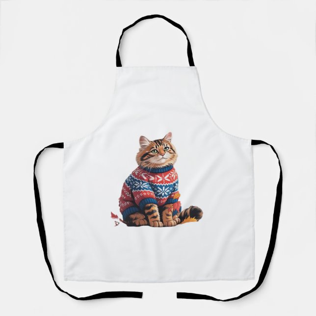 Cat Leaf Fall Hallo Herbst Funny Cat Kitten Lover Schürze (Vorderseite)