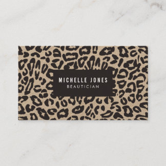 Cat Leopard Print Designer Stylist Business Cards Visitenkarte