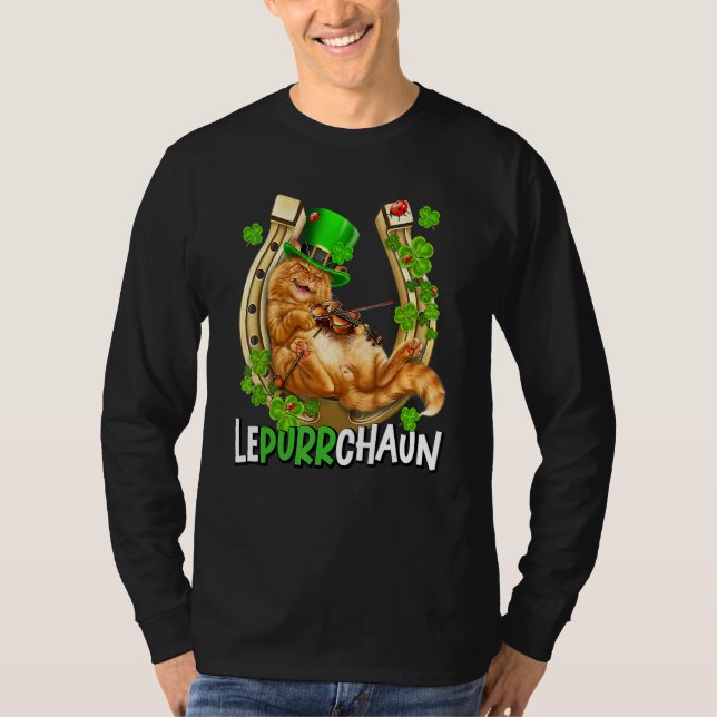Cat Leprechaun St. Patrick S Day Lepurrchaun Shamr T-Shirt (Vorderseite)