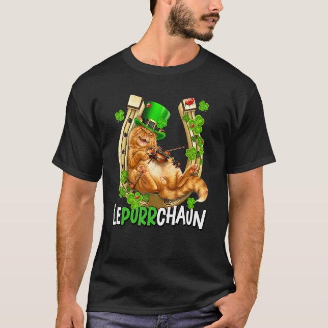 Cat Leprechaun St. Patrick S Day Lepurrchaun Shamr T-Shirt (Vorderseite)