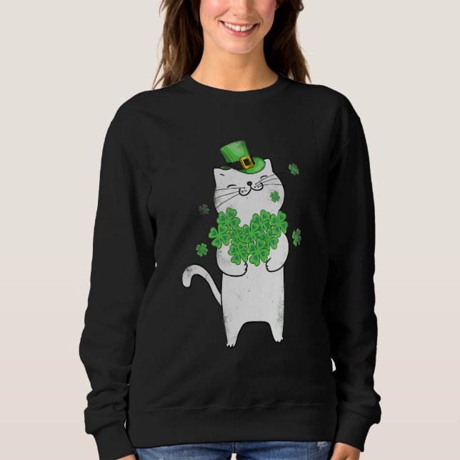 Cat Leprechaun T Shirt Cat Kleeblatt St Patrick's (Vorderseite)