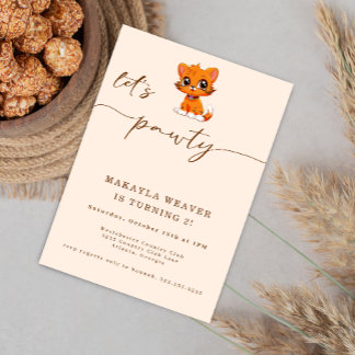 Cat let's pawty Sind Sie kitten mir Geburtstag? Einladung