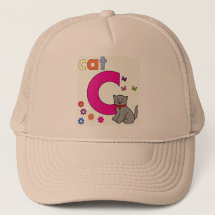 Cat Letter C Hat Truckerkappe