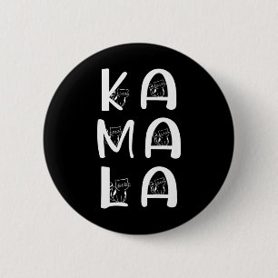Cat Lettering Positive Kamala Harris Walz Waltz Button