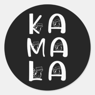 Cat Lettering Positive Kamala Harris Walz Waltz Runder Aufkleber