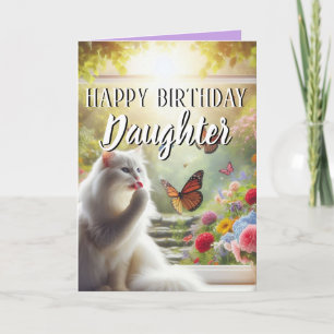 Cat Lick Happy Birthday Daughter Karte