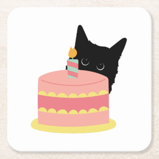 Cat Liebe Cake Rechteckiger Pappuntersetzer