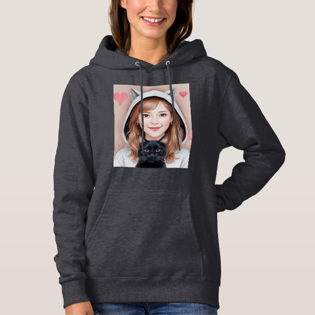 Cat-Liebe Hoodie (Vorderseite)