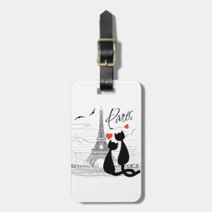Cat Liebe in Paris Gepäckanhänger