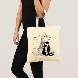 Cat Liebe in Paris Tragetasche