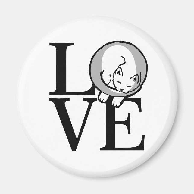 Cat-Liebe Klicken Sie auf Hintergrundfarbe anpasse Magnet (Vorne)