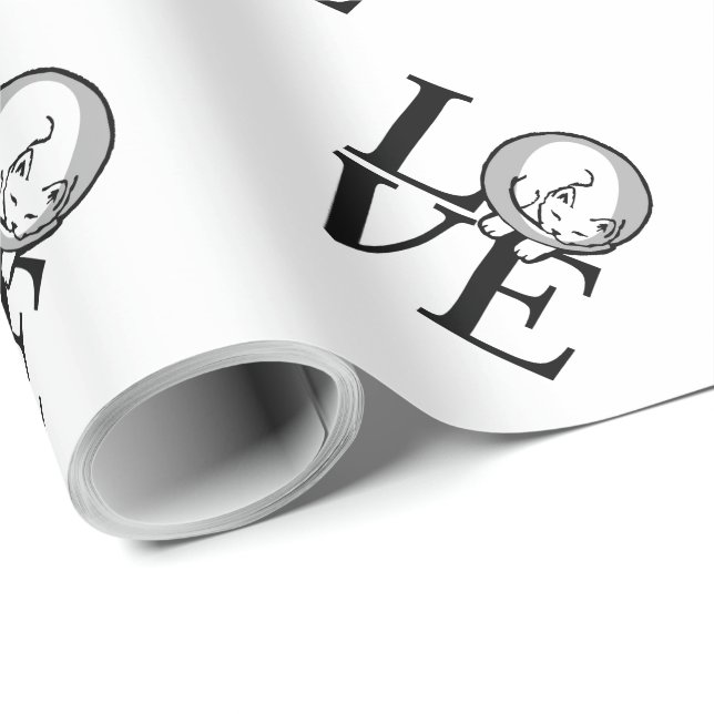 Cat-Liebe Klicken Sie, um die Dekorfarbe anzupasse Geschenkpapier (Rolleneckpunkt)