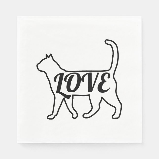 Cat-Liebe Serviette (Vorderseite)