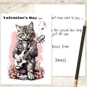 Cat Liebe Song Musician Happy Valentine Day Card Feiertagskarte