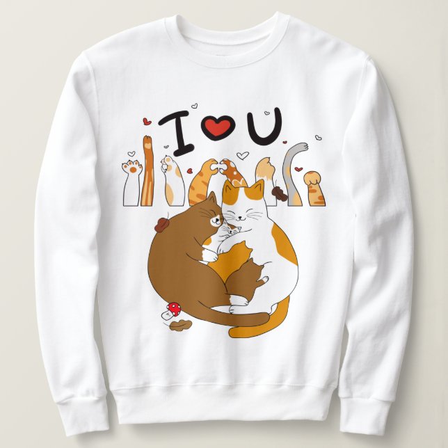 Cat-Liebe Sweatshirt (Design vorne)