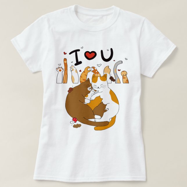 Cat Liebe T - Shirt (Design vorne)