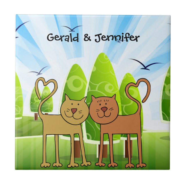 Cat Liebe Trivet/Fliesenvorlage, fertig zum Anpass Fliese (Vorderseite)