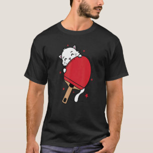 Cat Lieben Tischtennis Sport Hobby Haustier T-Shirt