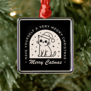 Cat Liebhaber lustige Weihnachtswünsche witzig sch Ornament Aus Metall